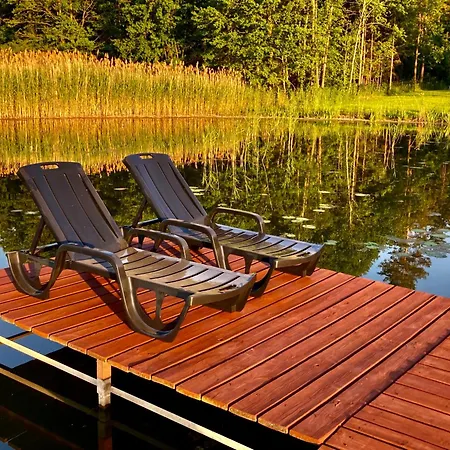 Деревянный коттедж Resort-15m Od Brzegu,prywatna Plaza,widok Na Jezioro,wi-fi