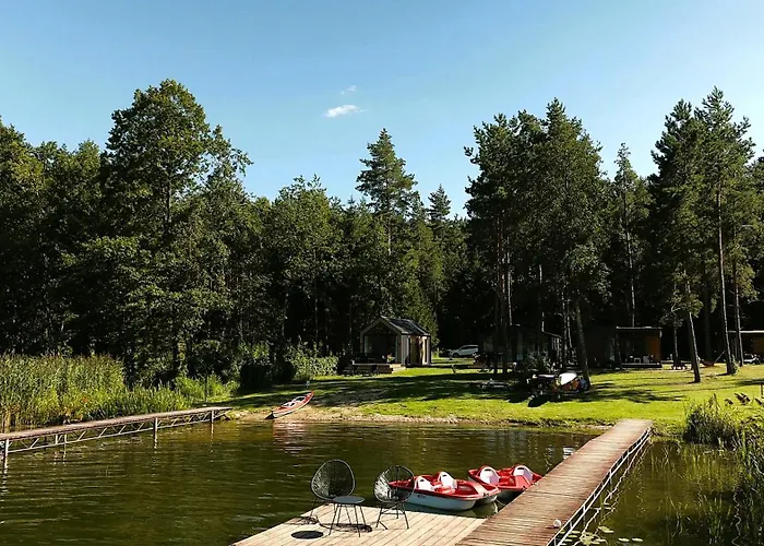 Деревянный коттедж Resort-15m Od Brzegu,prywatna Plaza,widok Na Jezioro,wi-fi *